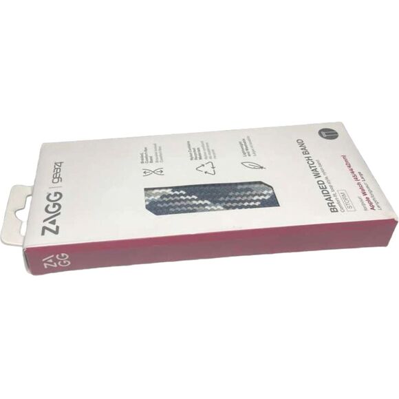 ZAGG Gear4 Braided Nylon Apple Watch Band 45/44/42mm Storm Gray Large Size - Picture 4 of 7